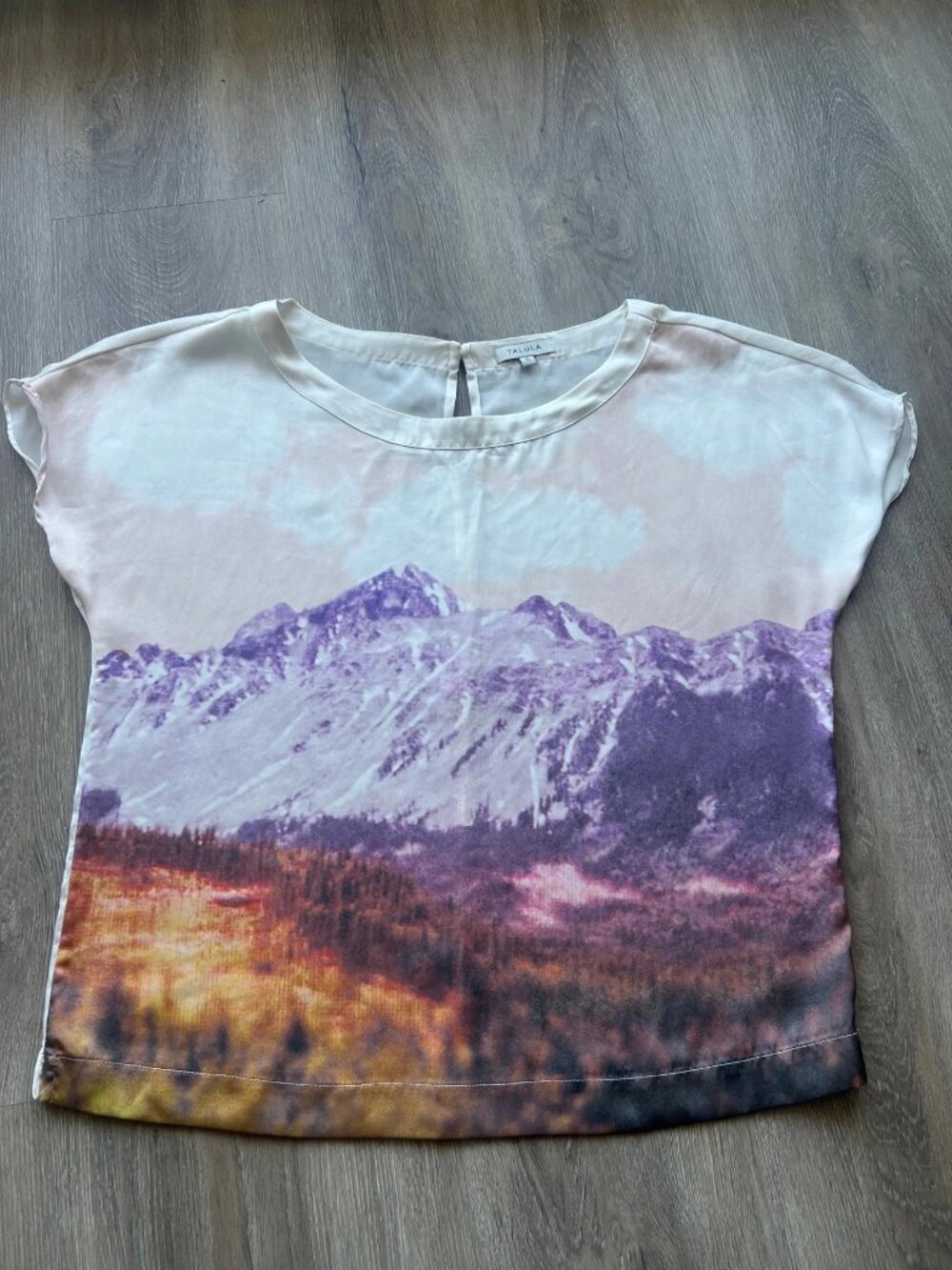 Talula Mountain Print Blouse White